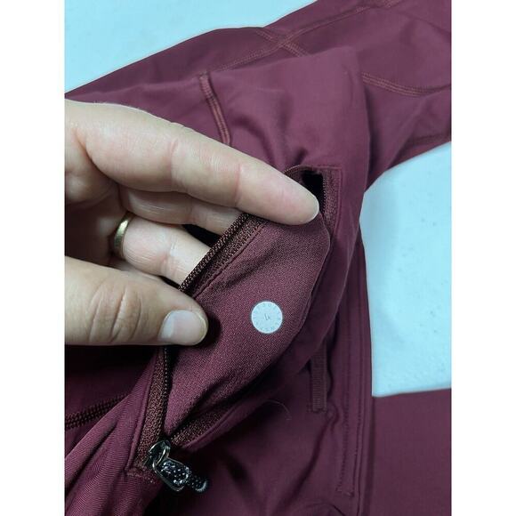 Lululemon Pace Rival Crop Maroon Running Active Legging Size 4 - Picture 7 of 7